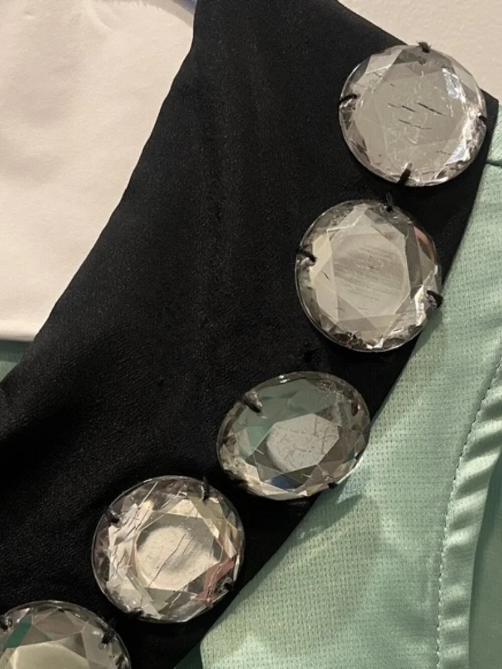 Kate Spade Mint Green Sleeveless Blouse with Embellished Collar